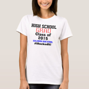 Afgestudeerde klas jaar middelbare school naam t-shirt