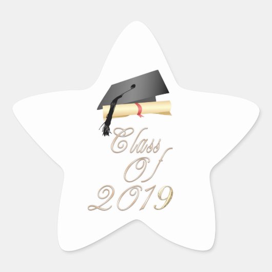 Afgestudeerde klas van 2019 sterstickers ster sticker (Voorkant)