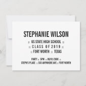 Afgestudeerde klas van 2019 van begin tot eind fot kaart (Achterkant)