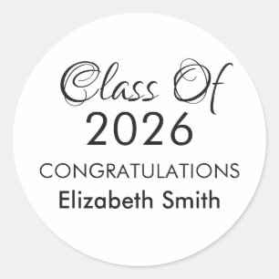 Afgestudeerde klas van 2026 afstuderen middelbare ronde sticker