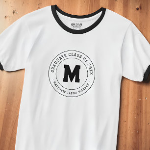 Afgestudeerde klas van 20XX Aangepast modern monog T-shirt