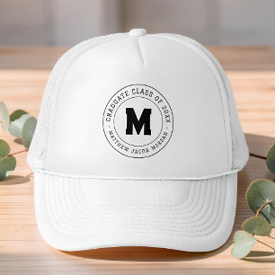 Afgestudeerde klas van 20XX Aangepast modern monog Trucker Pet