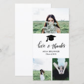 Afgestudeerde liefde en dank drie foto modern aankondiging (Voorkant / Achterkant)