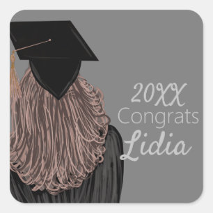 Afgestudeerde middelbare scholier Afgestudeerd Vierkante Sticker