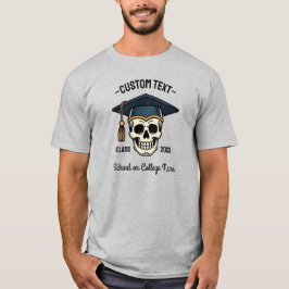 Afgestudeerde Schedel Aangepaste Naam Jaar School T-shirt