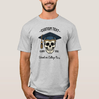 Afgestudeerde Schedel Aangepaste Naam Jaar School T-shirt