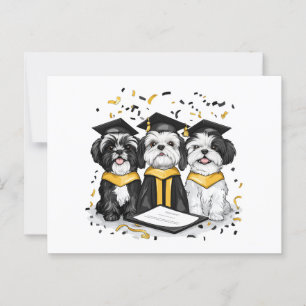 Afgestudeerde Shih Tzu-honden Briefkaart