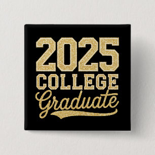 Afgestudeerde universiteitsstudenten eindexamen se vierkante button 5,1 cm