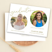 Afgestudeerden 2 Foto Eenvoudige Stijlvolle Gouden Kaart