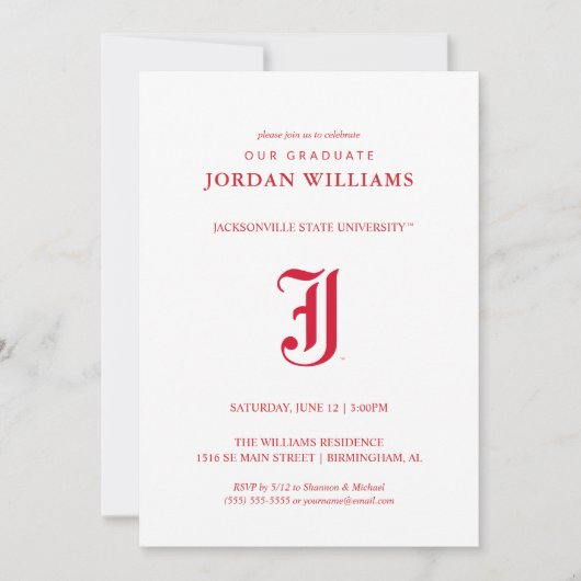 Afgestudeerden Jacksonville State University Aankondiging (Voorkant)