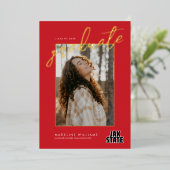 Afgestudeerden Jacksonville State University Folie Uitnodiging (Staand Voorkant)