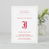 Afgestudeerden Jacksonville State University Folie Uitnodiging (Staand Voorkant)