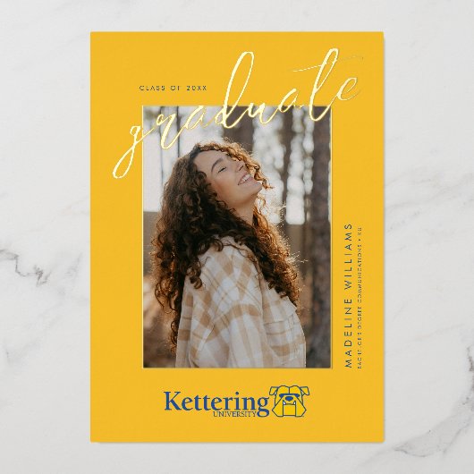 Afgestudeerden Universiteit Kettering Folie Uitnodiging (Voorkant)