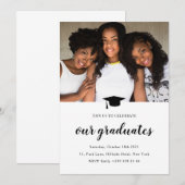 afgestudeerpartij modern universitair diner invita kaart (Voorkant / Achterkant)