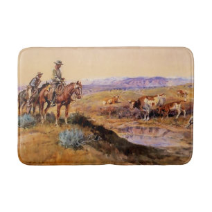 “Afgetuigd” Westerse kunst van Charles M Russell Badmat