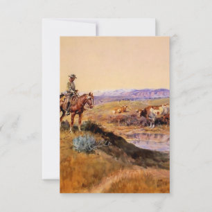 “Afgetuigd” Westerse kunst van Charles M Russell Bedankkaart