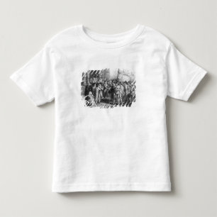 Afgevaardigden van het nationale verdrag die de as kinder shirts