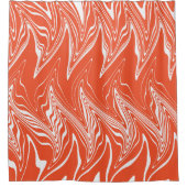 Afgevarieerd - Oranje en wit Douchegordijn (Voorkant)