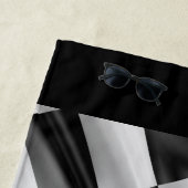 Afgeveegde vlagbediende handdoek voor autoraces. (In situ)