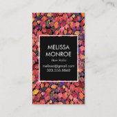 Afgevloeide bladeren, waterverf visitekaartje (Achterkant)