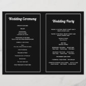 Afgevouwen programma voor zwarte en witte bloemen (Achterkant)