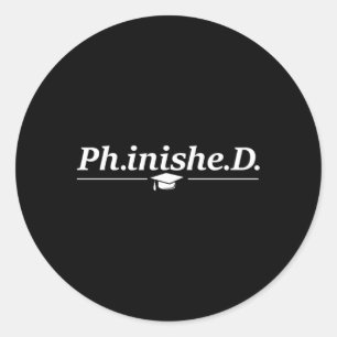 Afgewerkt PhD Student Afstuderen Ronde Sticker