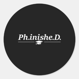Afgewerkt PhD Student Afstuderen Ronde Sticker