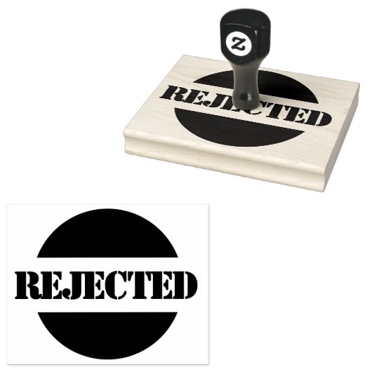 Afgewezen grote houten aangepaste rubberen stempel (Gestempeld)