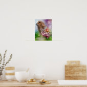 Afghaanse hond Fantasy Flowers Dog Art Poster (Keuken)