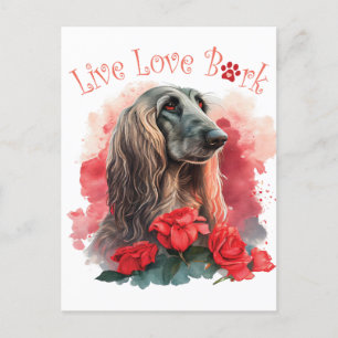 Afghaanse hond Hond Mom Floral Briefkaart