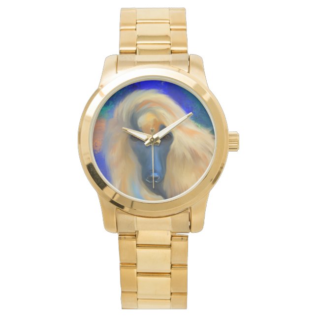 Afghaanse hond horloge (Voorkant)