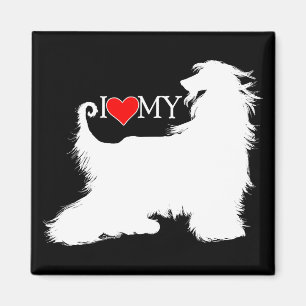 Afghaanse hond I Love (hart) my Magneet