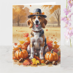 Afghaanse hond in de herfst verlaat Thanksgiving k Kaart