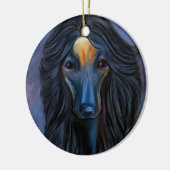 Afghaanse hond keramisch ornament (Links)