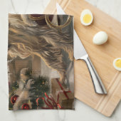 Afghaanse hond Kerstmis Feest Theedoek (Quarter Fold)