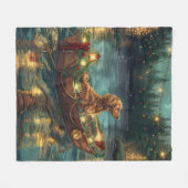 Afghaanse hond kerstvakantie fleece deken (Voorkant (Horizontaal))