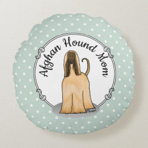 Afghaanse hond Mam Afghaanse mam (in het gareel) Rond Kussen