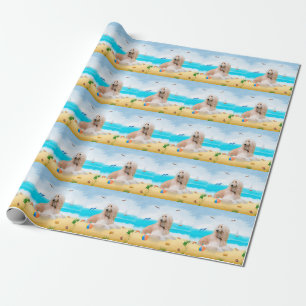 Afghaanse hond op strand cadeaupapier