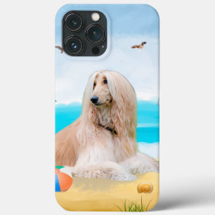 Afghaanse hond op strand iPhone 13 pro max hoesje