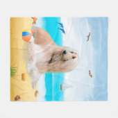 Afghaanse hond op strand fleece deken (Voorkant (Horizontaal))