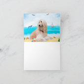 Afghaanse hond op strand kaart (Binnen)