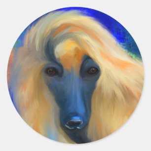 Afghaanse Hond Ronde Sticker