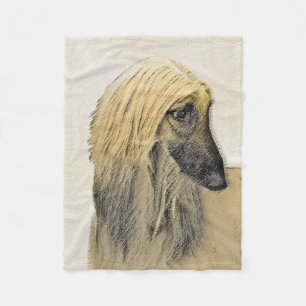 Afghaanse hond schilderen - Kute Original Dog Art Fleece Deken