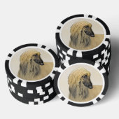 Afghaanse hond schilderen - Kute Original Dog Art Poker Chips (Opstapeling)