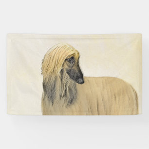 Afghaanse hond schilderen - Kute Original Dog Art Spandoek