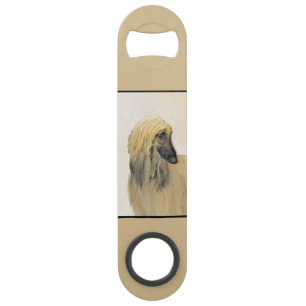Afghaanse hond schilderen - Kute Original Dog Art Speed Flessenopener