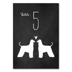 Afghaanse hond silhouetten bruiloft receptie kaart