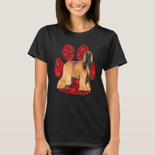 Afghaanse hond Valentijnsdag Dog Love Paw T-shirt