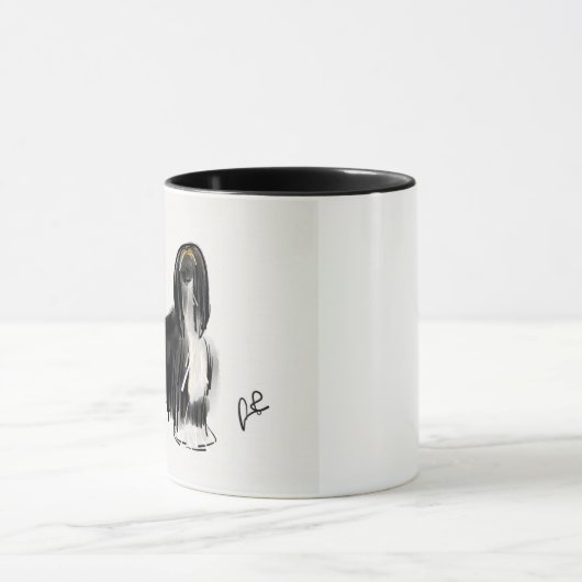 Afghaanse hond zwart-wit mok (Midden)