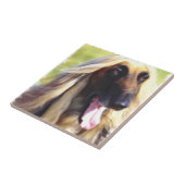 Afghaanse Hound Art Tegeltje (Zijkant)